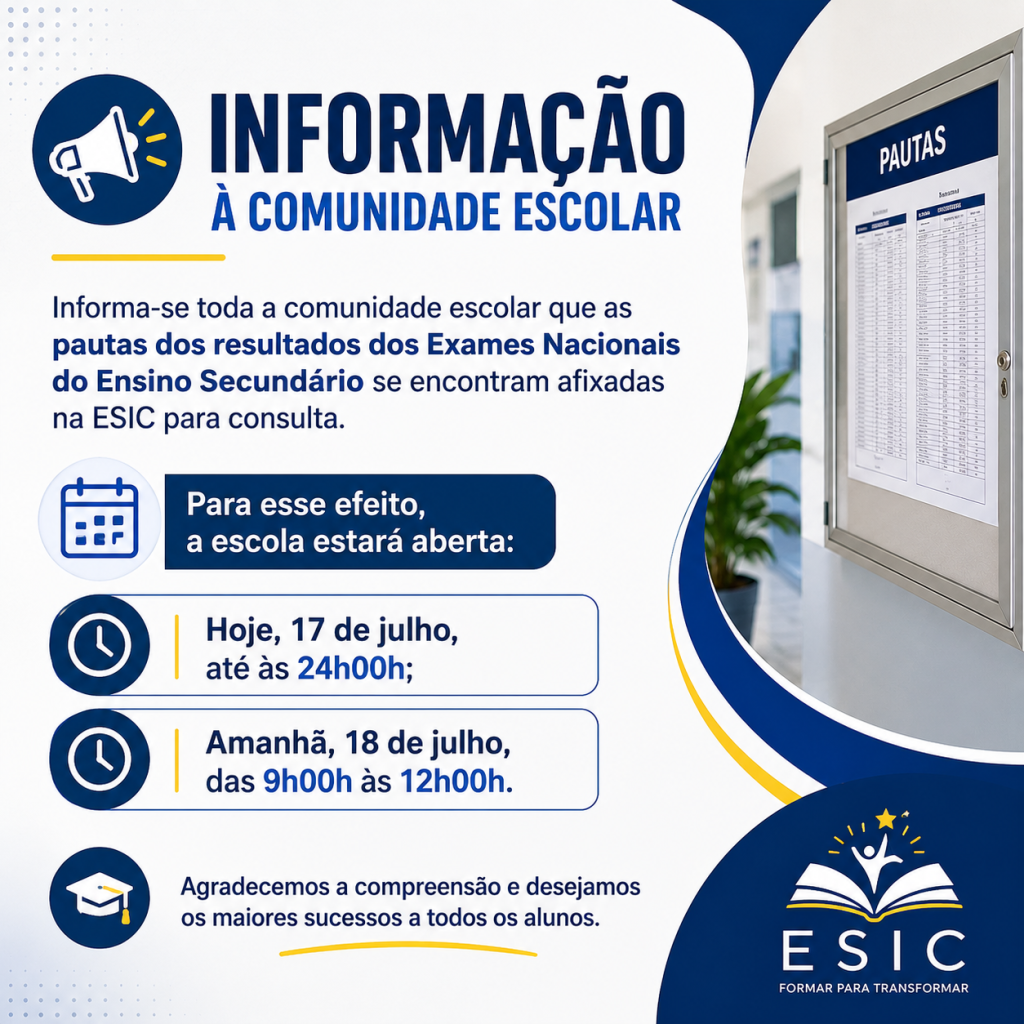 Resultados dos Exames Nacionais do Ensino Secundário